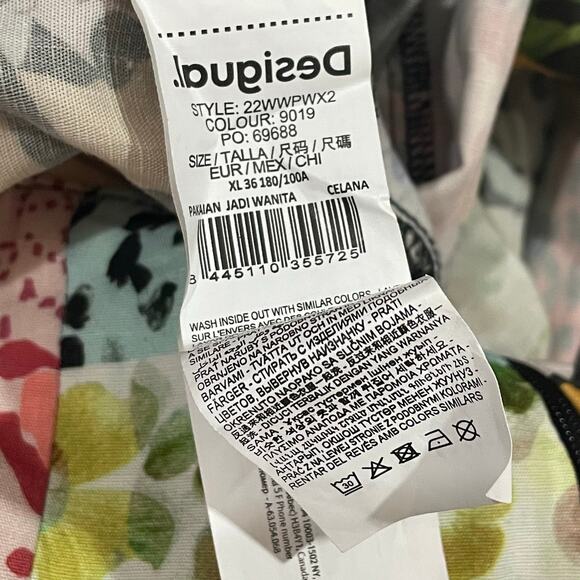 NWT Desigual Patchwork Print Jumpsuit - Material Finishes - XL = US Large - Picture 15 of 16